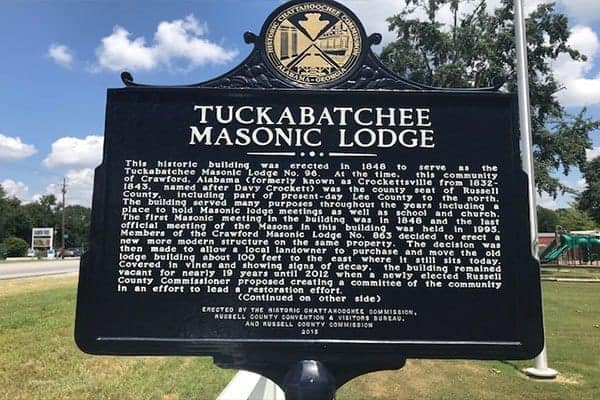 Russell County Tourism - Tuckabatchee Masonic Lodge in Phenix City, AL